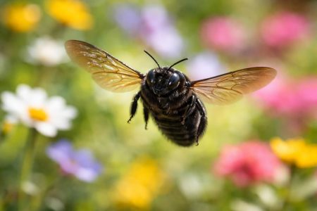 insecte-noir-vol-jardin-ensoleille