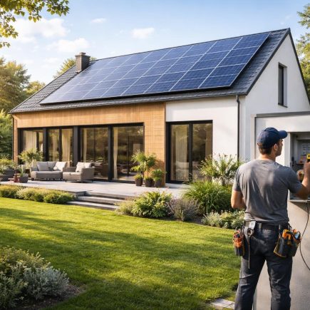 maison-moderne-panneaux-solaires-jardin