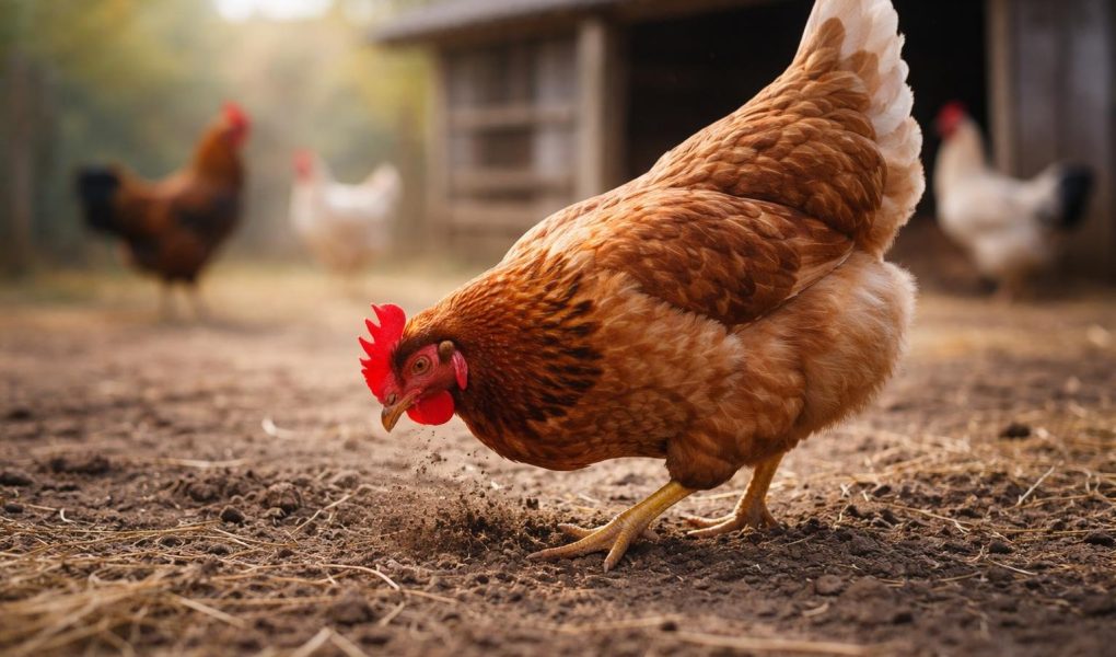 poule-ferme-poulailler-flou