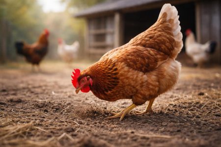 poule-ferme-poulailler-flou